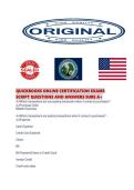 QUICKBOOKS ONLINE CERTIFICATION EXAMS SCRIPT QUESTIONS AND ANSWERS SURE 