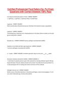 Certified Professional Food Safety &lpar;Cp-Fs&rpar; Exam Questions with Correct Answers 100&percnt; Pass