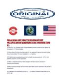 OKLAHOMA LIFE HEALTH INSURANCE SET PRACTICE EXAM QUESTIONS AND ANSWERS SURE