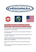 OKLAHOMA LIFE HEALTH INSURANCE UPDATED EXAMS SCRIPT QUESTIONS AND ANSWERS SURE