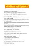 Certified Professional in Patient Safety Questions with Correct Answers 2026