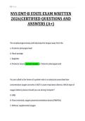 NYS EMT-B STATE EXAM WRITTEN&NewLine;2026&vert;CERTIFIED QUESTIONS AND&NewLine;ANSWERS &lpar;A&plus;&rpar;