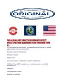 OKLAHOMA LIFE HEALTH INSURANCE LATEST EXAM UPDATED QUESTIONS AND ANSWERS SURE