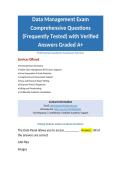 Data Management Comprehensive Questions &lpar;Frequently Tested&rpar; with Verified Answers Graded A&plus;  Package Deal