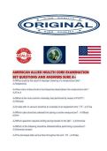 AMERICAN ALLIED HEALTH CORE EXAMINATION SET QUESTIONS AND ANSWERS SURE A&period;pdf