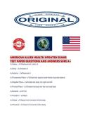 AMERICAN ALLIED HEALTH UPDATED EXAMS TEST PAPER QUESTIONS AND ANSWERS SURE A&period;pdf