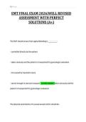 EMT FINAL EXAM 2026&vert;WELL REVISED&NewLine;ASSESSMENT WITH PERFECT&NewLine;SOLUTIONS &lpar;A&plus;&rpar;