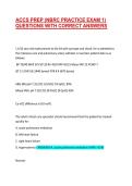 ACCS PREP &lpar;NBRC PRACTICE EXAM 1&rpar; QUESTIONS WITH CORRECT ANSWERS