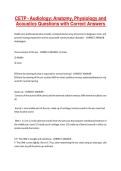 CETP - Audiology&colon; Anatomy&comma; Physiology and Acoustics Questions with Correct Answers