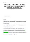 EMT EXAM 1 &lpar;CHAPTERS 1-8&rpar; 2026&vert;&NewLine;LATEST ACTUAL QUESTIONS WITH&NewLine;VERIFIED SOLUTIONS &lpar;A&plus;&rpar;