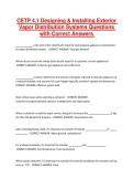 CETP 4&period;1 Designing & Installing Exterior Vapor Distribution Systems Questions with Correct Answers &NewLine;