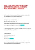 PAST EXAM QUESTIONS FROM ACHE'S BOARD OF GOVERNORS COMPLETE WITH 100&percnt; CORRECT ANSWERS