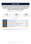 CISA Certified Information Systems Auditor Exam IS Audit Governance Risk Incident Response BCP Prep 2026&sol;2027 &ndash; Complete Exam-Style Questions &vert; Detailed Rationales &ndash; Pass Guaranteed &ndash; A&plus; Graded&NewLine;&NewLine;