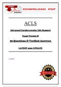 &lpar;ACLS&rpar; Advanced Cardiovascular Life Support&NewLine;&NewLine;&NewLine;Exam Version B&NewLine;&NewLine;50 Questions & Verified Answers &NewLine;&NewLine;&NewLine;LATEST 2026 UPDATE&NewLine;