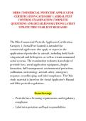 OHIO COMMERCIAL PESTICIDE APPLICATOR &NewLine;CERTIFICATION CATEGORY 1 AERIAL PEST &NewLine;CONTROL EXAMINATION COMPLETE &NewLine;QUESTIONS AND DETAILED SOLUTIONS LATEST &NewLine;UPDATE THIS YEAR JUST RELEASED 