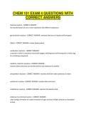 CHEM 101 EXAM 4 QUESTIONS WITH CORRECT ANSWERS