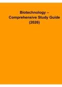 Biotechnology Comprehensive Study Guide 2025&sol; 2026 with Solution Manual Answers Practice Test Review