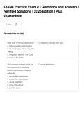 CISSN Practice Exam 2 &vert; Questions and Answers &vert;&NewLine;Verified Solutions &vert; 2026 Edition &vert; Pass&NewLine;Guaranteed&NewLine;