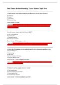 Real Estate Broker Licensing Exam&colon; Master Topic Test  