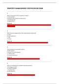 PROPERTY MANAGEMENT CERTIFICATION EXAM 