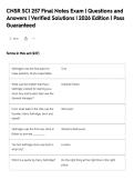 CNSR SCI 257 Final Notes Exam &vert; Questions and&NewLine;Answers &vert; Verified Solutions &vert; 2026 Edition &vert; Pass&NewLine;Guaranteed