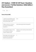 UW Madison - CNSR SCI 257 Exam &vert; Questions&NewLine;and Answers &vert; Verified Solutions &vert; 2026 Edition &vert;&NewLine;Pass Guaranteed