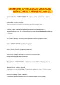 CHEMISTRY 1010 CLEMSON QUESTIONS WITH CORRECT ANSWERS 2026-2027