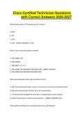 Cisco Certified Technician Questions with Correct Answers 2026-2027
