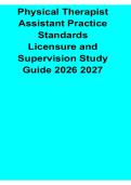 Physical Therapist Assistant Practice Standards Licensure and Supervision Study Guide 2026&sol; 2027 with Solution Manual Answers Practice Test Review