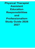 Physical Therapist Assistant Education Responsibilities and Professionalism Study Guide 2026&sol; 2027 with Solution Manual Answers Practice Test Review