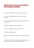 SOCRA CCRP 21 CFR 50 & 56 COMPLETE WITH CORRECT ANSWERS