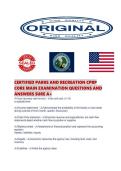CERTIFIED PARKS AND RECREATION CPRP CORE MAIN EXAMINATION QUESTIONS AND ANSWERS