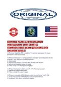 CERTIFIED PARKS AND RECREATION PROFESSIONAL CPRP UPDATED COMPREHENSIVE EXAM QUESTIONS AND ANSWERS SURE A&period;pdf&NewLine;&NewLine;