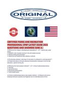 CERTIFIED PARKS AND RECREATION PROFESSIONAL CPRP LATEST EXAM 2026 QUESTIONS AND ANSWERS SURE A&period;pdf&NewLine;&NewLine;