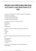 English Lecture Exam 2026 Questions and Answers &lpar;updated 2026&rpar;