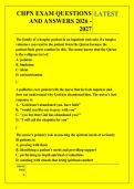 CHPN EXAM QUESTIONS &NewLine;AND ANSWERS 2026 - &NewLine;2027