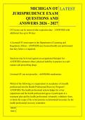 MICHIGAN OT &NewLine;JURISPRUDENCE EXAM &NewLine;QUESTIONS AND &NewLine;ANSWERS 2026 - 2027