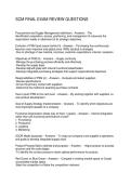 SCM FINAL EXAM REVIEW QUESTIONS
