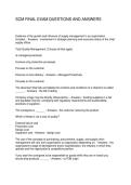 SCM FINAL EXAM QUESTIONS AND ANSWERS