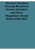 General Genetics Cloning Mutations Human Variation and Gene Regulation Study Guide 2026&sol; 2027 with Solution Manual Answers Practice Test Review