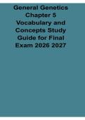 General Genetics Chapter 5 Vocabulary and Concepts Study Guide for Final Exam 2026&sol; 2027 with Solution Manual Answers Practice Test Review