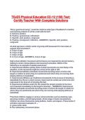 TExES Physical Education EC-12 &lpar;158&rpar; Test&colon; Certify Teacher With Complete Solutions