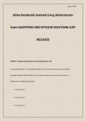 Idaho Residential Assisted Living Administrator Exam QUESTIONS AND DETAILED SOLUTIONS J