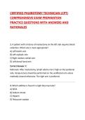 CERTIFIED PHLEBOTOMY TECHNICIAN &lpar;CPT&rpar; COMPREHENSIVE EXAM PREPARATION PRACTICE QUESTIONS WITH ANSWERS AND RATIONALES