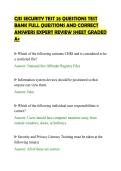 CJIS SECURITY TEST 25 QUESTIONS TEST&NewLine;BANK FULL QUESTIONS AND CORRECT&NewLine;ANSWERS EXPERT REVIEW SHEET GRADED&NewLine;A&plus;