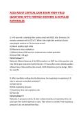 ACCS ADULT CRITICAL CARE EXAM HIGH-YIELD QUESTIONS WITH VERIFIED ANSWERS & DETAILED RATIONALES