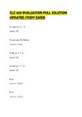 CLC 059 EVALUATION FULL SOLUTION&NewLine;UPDATED STUDY GUIDE&NewLine;