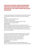 TEXAS ATHLETIC TRAINING LICENSE EXAM PREPARATORY QUESTIONS & RATIONALES SCENARIO-BASED PRACTICE QUESTIONS WITH 100&percnt; VERIFIED ANSWERS AND DETAILED EXPLANATIONS
