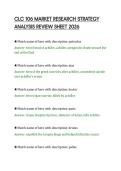 CLC 106 MARKET RESEARCH STRATEGY&NewLine;ANALYSIS REVIEW SHEET 2026&NewLine;
