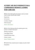 ACCIDENT AND HEALTH INSURANCE EXAM 6 &NewLine;COMPREHENSIVE INSURANCE LICENSING &NewLine;STUDY GUIDE 2026